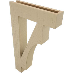 Ekena Millwork - BKTUR035X16X28WTL05RCPR - Timberthane Faux Wood Westlake Style Bracket, Block Ends, 3 1/2"W x 16"D x 28"H, Primed Tan