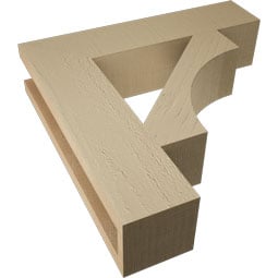 Ekena Millwork - BKTURWTL44 - Timberthane Rough Cedar Faux Wood Westlake Block Bracket