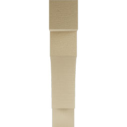 Ekena Millwork - BKTUR035X18X18WTL05RCPR - Timberthane Faux Wood Westlake Style Bracket, Block Ends, 3 1/2"W x 18"D x 18"H, Primed Tan