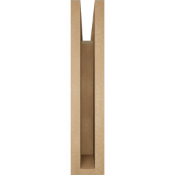 Ekena Millwork - BKTUR035X18X18WTL05RCPR - Timberthane Faux Wood Westlake Style Bracket, Block Ends, 3 1/2"W x 18"D x 18"H, Primed Tan