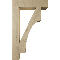 Ekena Millwork - BKTUR035X18X30WTL05RCPR - Timberthane Faux Wood Westlake Style Bracket, Block Ends, 3 1/2"W x 18"D x 30"H, Primed Tan