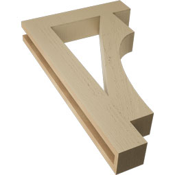 Ekena Millwork - BKTUR035X18X30WTL05RCPR - Timberthane Faux Wood Westlake Style Bracket, Block Ends, 3 1/2"W x 18"D x 30"H, Primed Tan