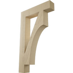 Ekena Millwork - BKTUR035X18X30WTL05RCPR - Timberthane Faux Wood Westlake Style Bracket, Block Ends, 3 1/2"W x 18"D x 30"H, Primed Tan