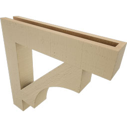 Ekena Millwork - BKTUR035X20X20WTL05RCPR - Timberthane Faux Wood Westlake Style Bracket, Block Ends, 3 1/2"W x 20"D x 20"H, Primed Tan