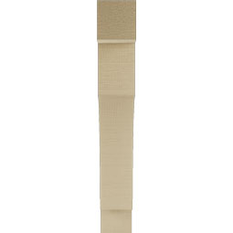 Ekena Millwork - BKTUR035X20X24WTL05RCPR - Timberthane Faux Wood Westlake Style Bracket, Block Ends, 3 1/2"W x 20"D x 24"H, Primed Tan