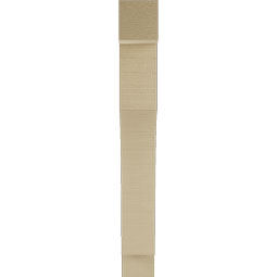 Ekena Millwork - BKTUR035X20X28WTL05RCPR - Timberthane Faux Wood Westlake Style Bracket, Block Ends, 3 1/2"W x 20"D x 28"H, Primed Tan