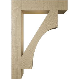 Ekena Millwork - BKTUR035X20X28WTL05RCPR - Timberthane Faux Wood Westlake Style Bracket, Block Ends, 3 1/2"W x 20"D x 28"H, Primed Tan