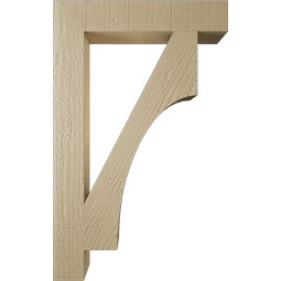 Ekena Millwork - BKTUR035X20X32WTL05RCPR - Timberthane Faux Wood Westlake Style Bracket, Block Ends, 3 1/2"W x 20"D x 32"H, Primed Tan