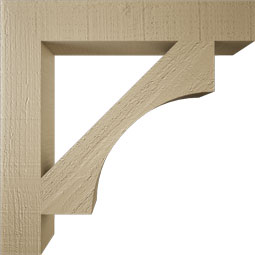 Ekena Millwork - BKTUR035X22X22WTL05RCPR - Timberthane Faux Wood Westlake Style Bracket, Block Ends, 3 1/2"W x 22"D x 22"H, Primed Tan