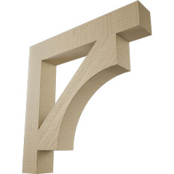 Ekena Millwork - BKTUR035X22X22WTL05RCPR - Timberthane Faux Wood Westlake Style Bracket, Block Ends, 3 1/2"W x 22"D x 22"H, Primed Tan