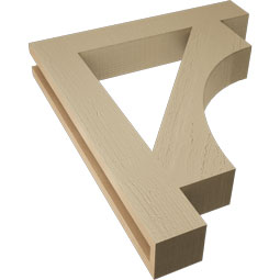 Ekena Millwork - BKTUR035X22X26WTL05RCPR - Timberthane Faux Wood Westlake Style Bracket, Block Ends, 3 1/2"W x 22"D x 26"H, Primed Tan