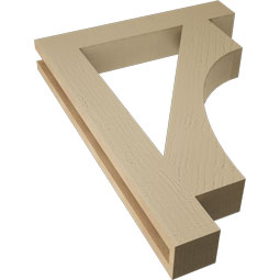 Ekena Millwork - BKTUR035X22X30WTL05RCPR - Timberthane Faux Wood Westlake Style Bracket, Block Ends, 3 1/2"W x 22"D x 30"H, Primed Tan
