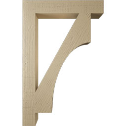 Ekena Millwork - BKTUR035X22X34WTL05RCPR - Timberthane Faux Wood Westlake Style Bracket, Block Ends, 3 1/2"W x 22"D x 34"H, Primed Tan