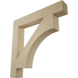 Ekena Millwork - BKTUR035X24X24WTL05RCPR - Timberthane Faux Wood Westlake Style Bracket, Block Ends, 3 1/2"W x 24"D x 24"H, Primed Tan