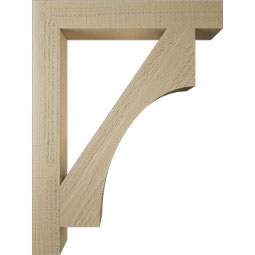 Ekena Millwork - BKTUR035X24X32WTL05RCPR - Timberthane Faux Wood Westlake Style Bracket, Block Ends, 3 1/2"W x 24"D x 32"H, Primed Tan