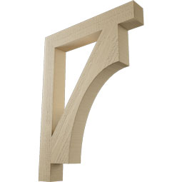 Ekena Millwork - BKTUR035X24X32WTL05RCPR - Timberthane Faux Wood Westlake Style Bracket, Block Ends, 3 1/2"W x 24"D x 32"H, Primed Tan