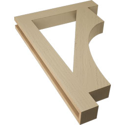 Ekena Millwork - BKTUR035X24X36WTL05RCPR - Timberthane Faux Wood Westlake Style Bracket, Block Ends, 3 1/2"W x 24"D x 36"H, Primed Tan