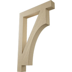 Ekena Millwork - BKTUR035X24X36WTL05RCPR - Timberthane Faux Wood Westlake Style Bracket, Block Ends, 3 1/2"W x 24"D x 36"H, Primed Tan