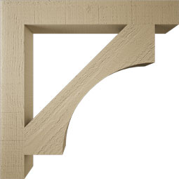 Ekena Millwork - BKTUR035X26X26WTL05RCPR - Timberthane Faux Wood Westlake Style Bracket, Block Ends, 3 1/2"W x 26"D x 26"H, Primed Tan