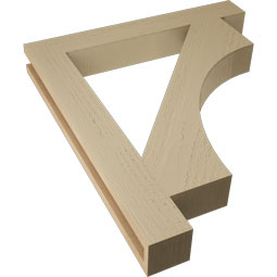 Ekena Millwork - BKTUR035X26X30WTL05RCPR - Timberthane Faux Wood Westlake Style Bracket, Block Ends, 3 1/2"W x 26"D x 30"H, Primed Tan