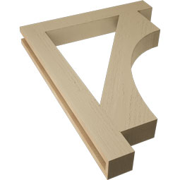 Ekena Millwork - BKTUR035X26X34WTL05RCPR - Timberthane Faux Wood Westlake Style Bracket, Block Ends, 3 1/2"W x 26"D x 34"H, Primed Tan
