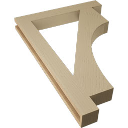 Ekena Millwork - BKTUR035X26X38WTL05RCPR - Timberthane Faux Wood Westlake Style Bracket, Block Ends, 3 1/2"W x 26"D x 38"H, Primed Tan