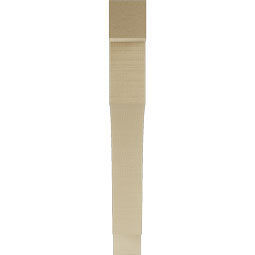 Ekena Millwork - BKTUR035X28X28WTL05RCPR - Timberthane Faux Wood Westlake Style Bracket, Block Ends, 3 1/2"W x 28"D x 28"H, Primed Tan