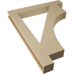 Ekena Millwork - BKTUR035X28X36WTL05RCPR - Timberthane Faux Wood Westlake Style Bracket, Block Ends, 3 1/2"W x 28"D x 36"H, Primed Tan