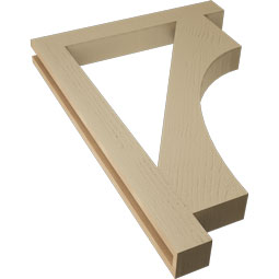 Ekena Millwork - BKTUR035X28X40WTL05RCPR - Timberthane Faux Wood Westlake Style Bracket, Block Ends, 3 1/2"W x 28"D x 40"H, Primed Tan
