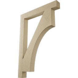 Ekena Millwork - BKTUR035X28X40WTL05RCPR - Timberthane Faux Wood Westlake Style Bracket, Block Ends, 3 1/2"W x 28"D x 40"H, Primed Tan