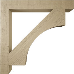 Ekena Millwork - BKTUR035X30X30WTL05RCPR - Timberthane Faux Wood Westlake Style Bracket, Block Ends, 3 1/2"W x 30"D x 30"H, Primed Tan