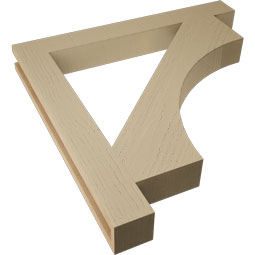 Ekena Millwork - BKTUR035X30X30WTL05RCPR - Timberthane Faux Wood Westlake Style Bracket, Block Ends, 3 1/2"W x 30"D x 30"H, Primed Tan