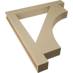 Ekena Millwork - BKTUR035X30X34WTL05RCPR - Timberthane Faux Wood Westlake Style Bracket, Block Ends, 3 1/2"W x 30"D x 34"H, Primed Tan