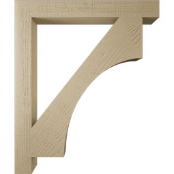 Ekena Millwork - BKTUR035X30X36WTL05RCPR - Timberthane Faux Wood Westlake Style Bracket, Block Ends, 3 1/2"W x 30"D x 36"H, Primed Tan