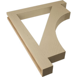 Ekena Millwork - BKTUR035X30X36WTL05RCPR - Timberthane Faux Wood Westlake Style Bracket, Block Ends, 3 1/2"W x 30"D x 36"H, Primed Tan