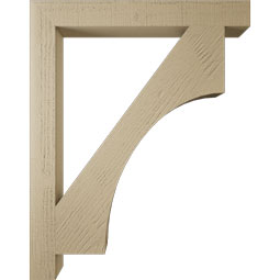 Ekena Millwork - BKTUR035X30X38WTL05RCPR - Timberthane Faux Wood Westlake Style Bracket, Block Ends, 3 1/2"W x 30"D x 38"H, Primed Tan