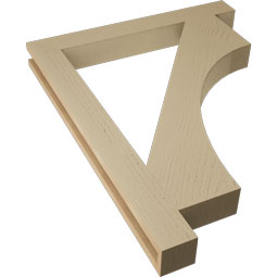 Ekena Millwork - BKTUR035X30X38WTL05RCPR - Timberthane Faux Wood Westlake Style Bracket, Block Ends, 3 1/2"W x 30"D x 38"H, Primed Tan
