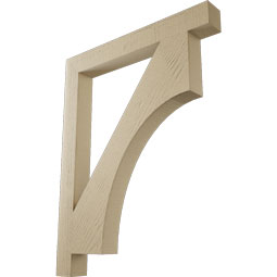 Ekena Millwork - BKTUR035X30X38WTL05RCPR - Timberthane Faux Wood Westlake Style Bracket, Block Ends, 3 1/2"W x 30"D x 38"H, Primed Tan