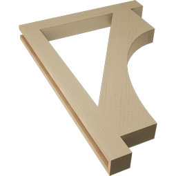 Ekena Millwork - BKTUR035X30X42WTL05RCPR - Timberthane Faux Wood Westlake Style Bracket, Block Ends, 3 1/2"W x 30"D x 42"H, Primed Tan