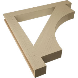 Ekena Millwork - BKTUR035X32X32WTL05RCPR - Timberthane Faux Wood Westlake Style Bracket, Block Ends, 3 1/2"W x 32"D x 32"H, Primed Tan