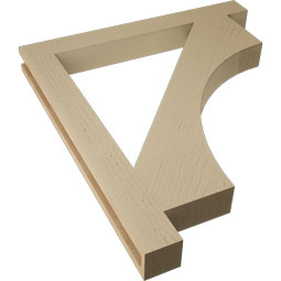 Ekena Millwork - BKTUR035X32X36WTL05RCPR - Timberthane Faux Wood Westlake Style Bracket, Block Ends, 3 1/2"W x 32"D x 36"H, Primed Tan