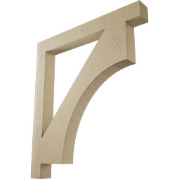 Ekena Millwork - BKTUR035X32X36WTL05RCPR - Timberthane Faux Wood Westlake Style Bracket, Block Ends, 3 1/2"W x 32"D x 36"H, Primed Tan