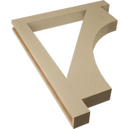 Ekena Millwork - BKTUR035X32X40WTL05RCPR - Timberthane Faux Wood Westlake Style Bracket, Block Ends, 3 1/2"W x 32"D x 40"H, Primed Tan
