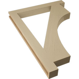 Ekena Millwork - BKTUR035X32X44WTL05RCPR - Timberthane Faux Wood Westlake Style Bracket, Block Ends, 3 1/2"W x 32"D x 44"H, Primed Tan