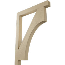 Ekena Millwork - BKTUR035X32X44WTL05RCPR - Timberthane Faux Wood Westlake Style Bracket, Block Ends, 3 1/2"W x 32"D x 44"H, Primed Tan