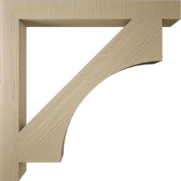 Ekena Millwork - BKTUR035X34X34WTL05RCPR - Timberthane Faux Wood Westlake Style Bracket, Block Ends, 3 1/2"W x 34"D x 34"H, Primed Tan
