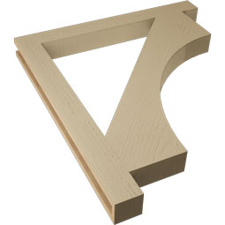 Ekena Millwork - BKTUR035X34X38WTL05RCPR - Timberthane Faux Wood Westlake Style Bracket, Block Ends, 3 1/2"W x 34"D x 38"H, Primed Tan