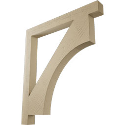 Ekena Millwork - BKTUR035X34X38WTL05RCPR - Timberthane Faux Wood Westlake Style Bracket, Block Ends, 3 1/2"W x 34"D x 38"H, Primed Tan