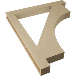 Ekena Millwork - BKTUR035X34X40WTL05RCPR - Timberthane Faux Wood Westlake Style Bracket, Block Ends, 3 1/2"W x 34"D x 40"H, Primed Tan