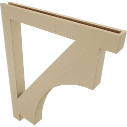Ekena Millwork - BKTUR035X34X42WTL05RCPR - Timberthane Faux Wood Westlake Style Bracket, Block Ends, 3 1/2"W x 34"D x 42"H, Primed Tan